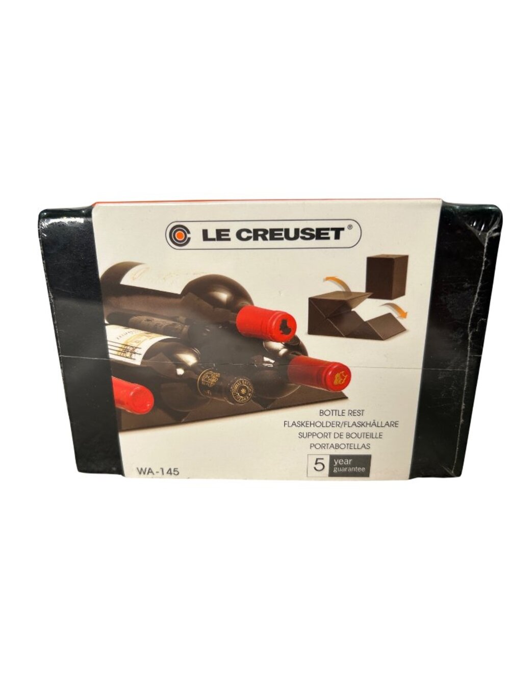 NEW Le Creuset Fold Out Wine Rack Bottle Rest WA-145 Holds Up To 6 Bottles